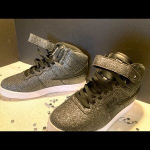 “Rare” Fila black glitter hi-tops